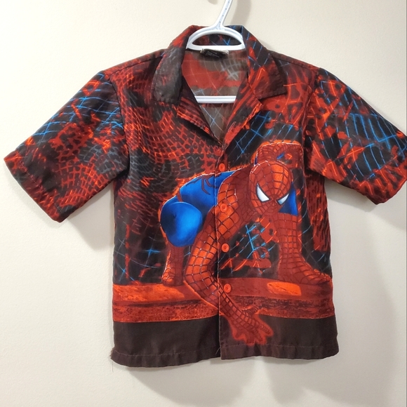 Spiderman 2 - Vintage 00s kids polyester button-up shirt - Size 6 - Picture 7 of 7